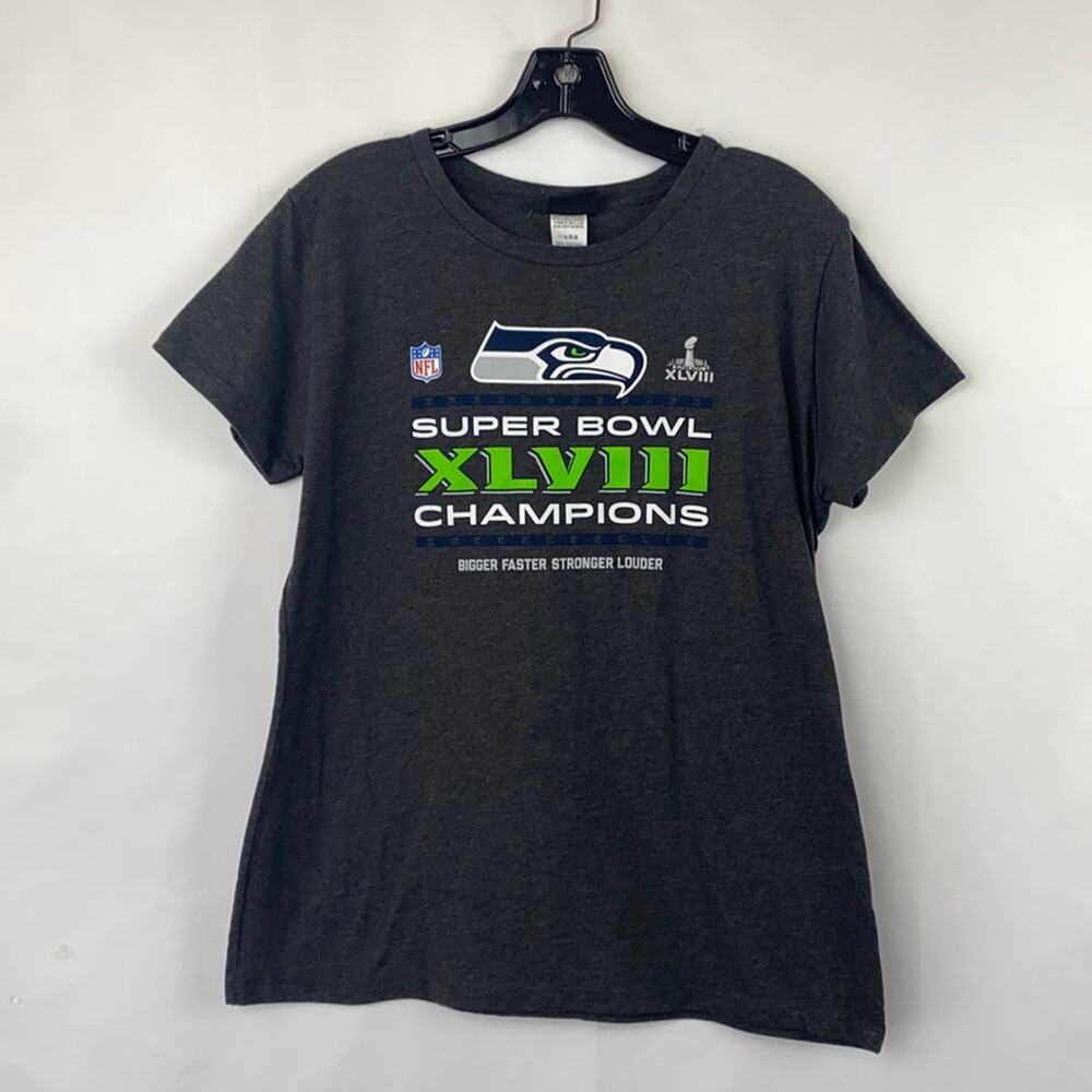 NFL Seahawks Women's Gray Super Bowl Short Sleeve T-Shirt Size XL
